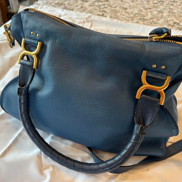 Vintage Chloe "Marcie" Bag in Cobalt Blue Leather - Picture 5 of 9